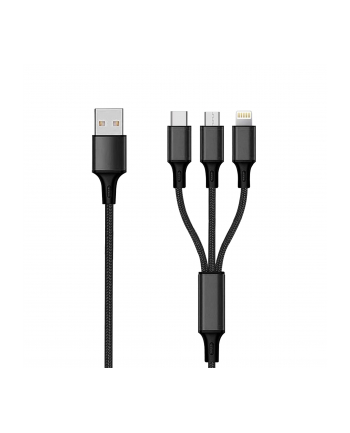 2GO  KABEL DO ŁADOWANIA USB 3 W 1 - CZARNY - 300 CM  ()