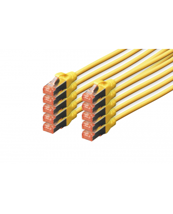 DIGITUS  LAN KABEL CAT 6-0,25M - 10 SZTUK - KABEL SIECIOWY RJ45 - EKRANOWANY S/FTP - KOMPATYBILNY Z CAT 6A I CAT 7 - ŻÓŁTY  ()