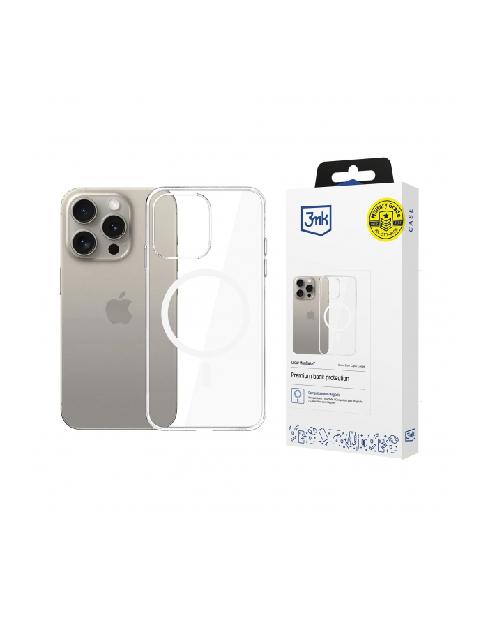 3mk pczerwonyection Etui na telefon 3mk do Apple iPhone 15 Pro Max z Mag Safe - przezroczyste Clear MagCase główny