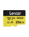 Lexar 256GB microSDXC Professional GOLD UHS-II A1 C10 U3 V60 microSDXC | 256GB | UHS-II | U3 | A1 | V60 | Class 10 | Odczyt do 280 MB/s | Zapis do 100 MB/s - nr 1