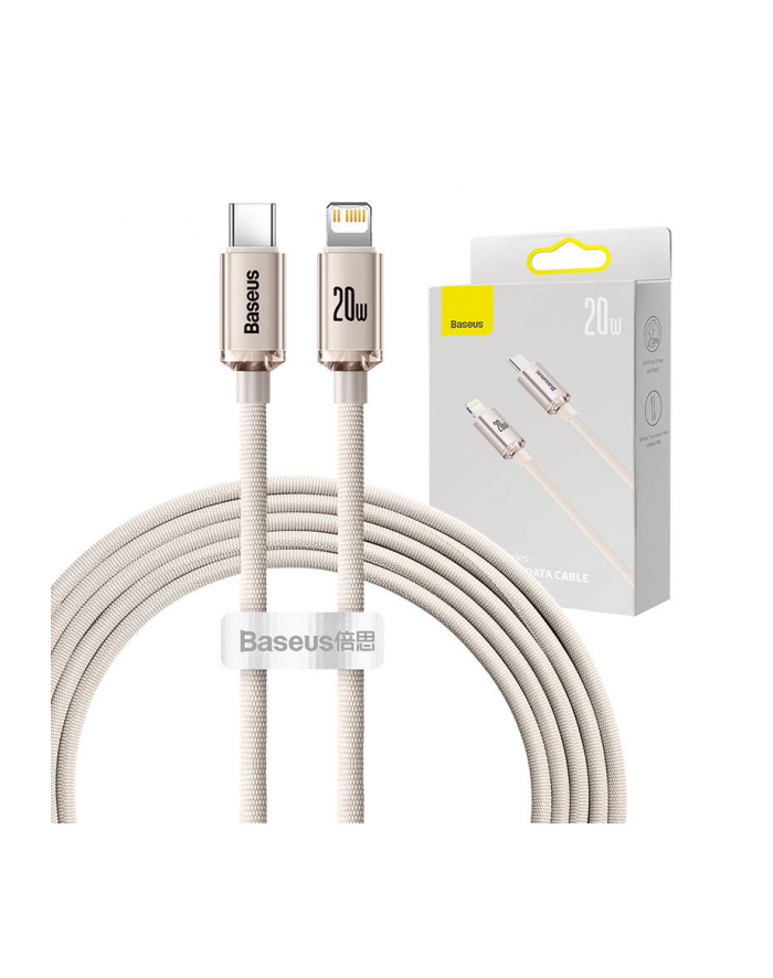Baseus Crystal Shine USB-C do Lightning 20W, 2m (różowy) Kabel USB do iP główny