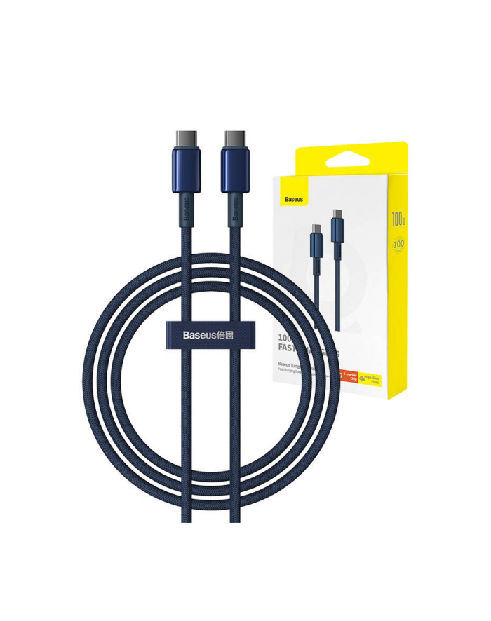 Baseus Tungsten Gold USB-C do USB-C, 100W, 1m (niebieski) kabel USB-C - USB-C główny