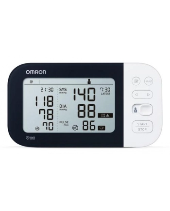 Omron M7 Intelli IT AFib czarny Rodzaj: naramienny | Rozmiar mankietu [cm]: 22-42 | Sposób pompowania: automatyczne | Zasilanie:| Funkcje pamięci: tak nr 2