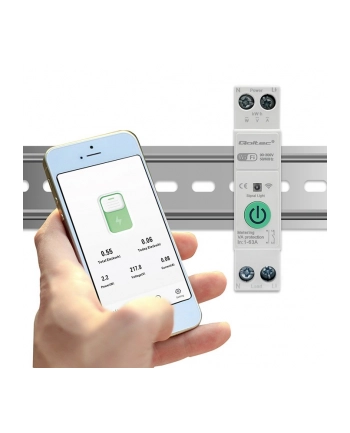 qoltec Przekaźnik Wi-Fi 63A na szynę DIN z licznikiem energii elektrycznej | TUYA | SMART LIFE nr 1
