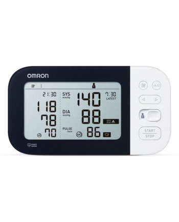 Omron M7 Intelli IT AFib czarny Rodzaj: naramienny | Rozmiar mankietu [cm]: 22-42 | Sposób pompowania: automatyczne | Zasilanie:| Funkcje pamięci: tak nr 2