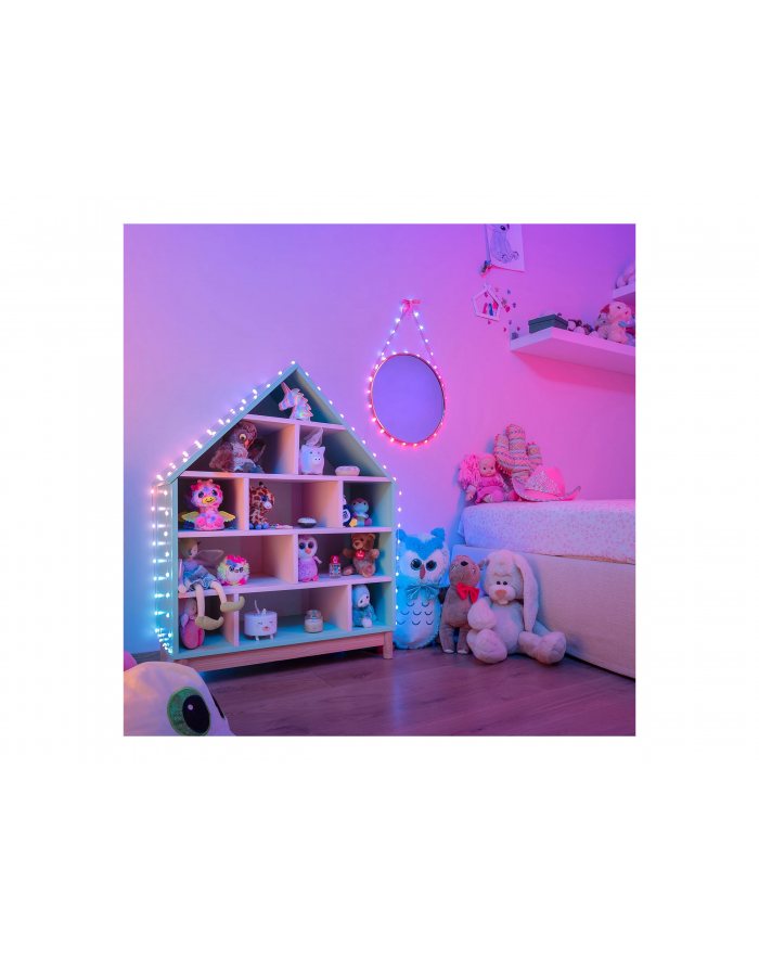 twinkly Inteligentne lampki dekoracyjne Strings USB-C (Candies) 100 LED RGB, serca, przezroczysty przewód, 6 m główny