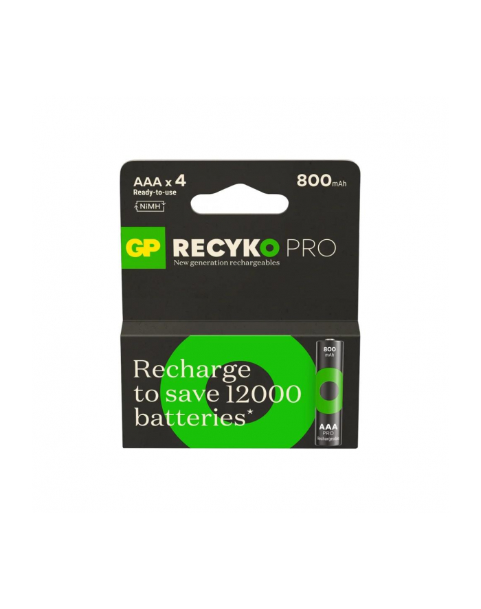 Akumulatorki AAA/R03 GP ReCyko Ni-MH 800mAh - 4 sztuki główny