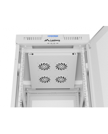 Szafa instalacyjna Rack stojąca 19'' 27U 600x800 szara drzwi perforowane LCD Lanberg (flat pack)