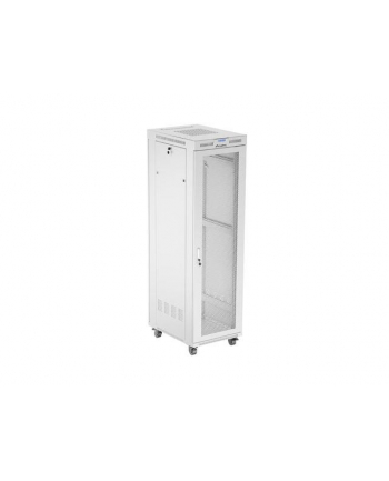 Szafa instalacyjna Rack stojąca 19'' 42U 600x800 szara drzwi perforowane LCD Lanberg (flat pack)