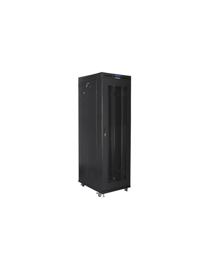 Szafa instalacyjna Rack stojąca 19'' 42U 800x800 Drzwi perforowane czarna Lanberg LCD (flat pack) główny