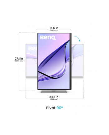 BENQ MA270U for MAC 27inch IPS 4K 400cd/m2 5ms HDMIx2 USB-Cx2 90W and 15W Pivot Speakers