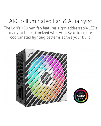 asus Zasilacz SFX-L LOKI ROG 1000W Platinum 80+ ATX 3.0/ARGB/czarny nr 2