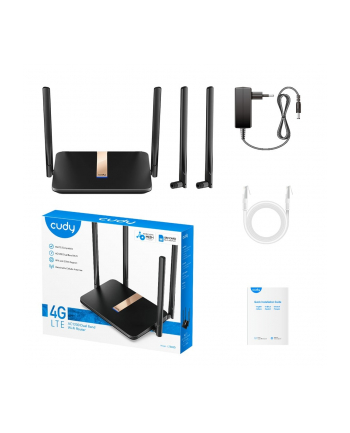 Cudy LT500D router bezprzewodowy Fast Ethernet Dual-band (24 GHz/5 GHz) 4G Czarny nr 1