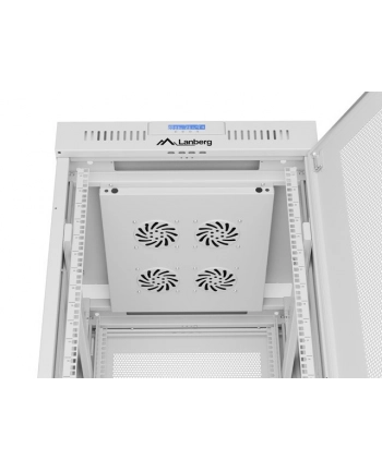 Szafa instalacyjna Rack stojąca 19'' 27U 600x800 szara drzwi perforowane LCD Lanberg (flat pack) nr 2