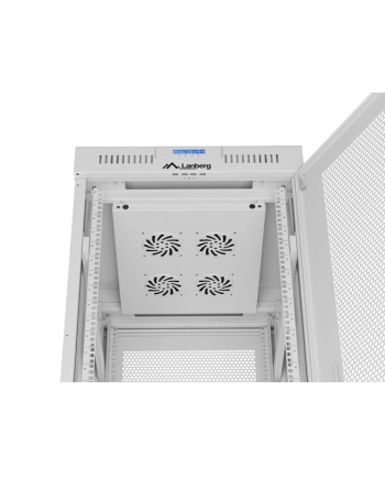 Szafa instalacyjna Rack stojąca 19'' 42U 600x800 szara drzwi perforowane LCD Lanberg (flat pack) nr 2