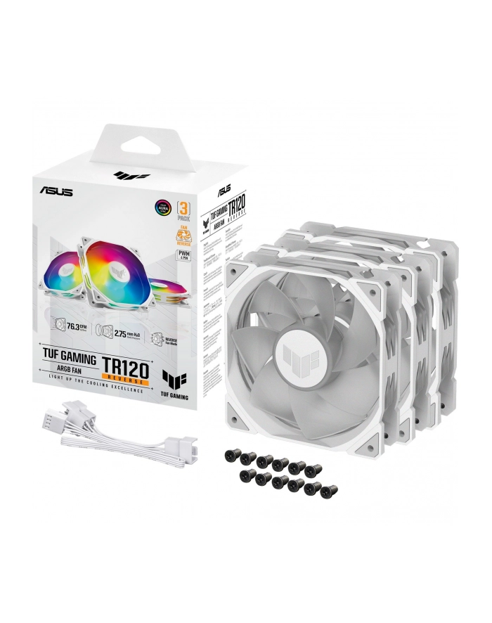 asus Wentylator TUF Gaming TR120 ARGB REVERSE 3in1/LED/2000rpm/29dB/Biały główny