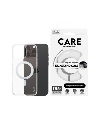 CARE by PanzerGlass Feature Case Transparent w. Silver Kickstand 'amp; MagSafe iPhone 16 Pro Max nr 2
