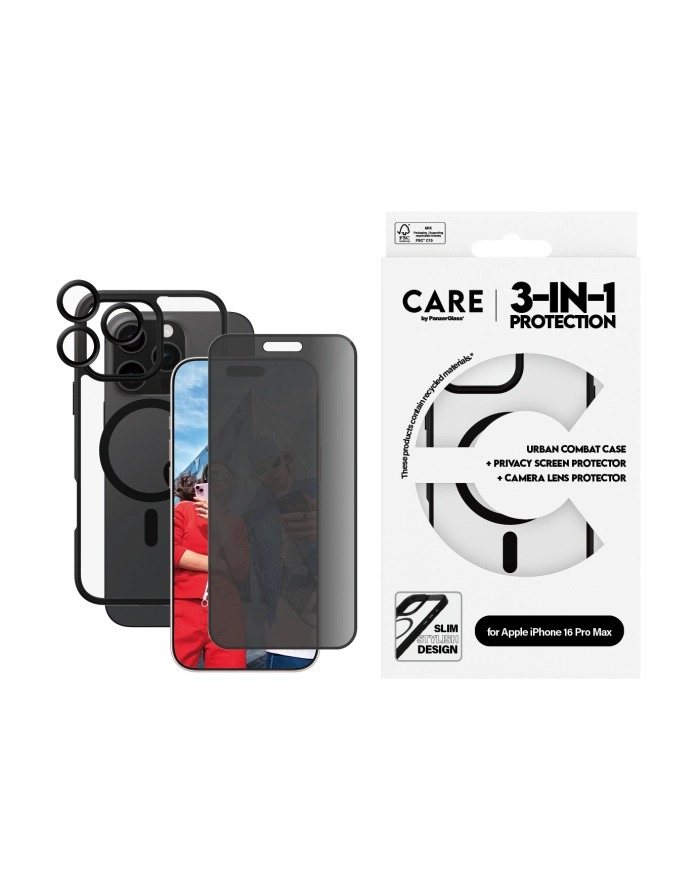 CARE by PanzerGlass Flagship 3-in-1 Privacy Bundle iPhone 16 Pro Max główny