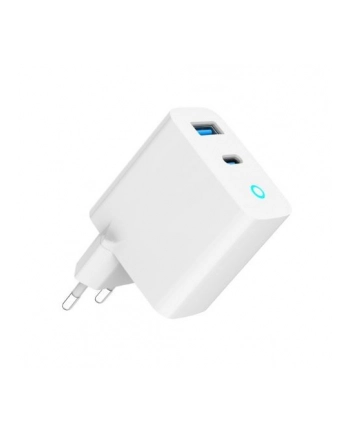 gembird Ładowarka USB-A/C GaN LED 30W PD QC3.0 biała