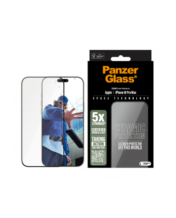 PanzerGlass Ceramic Screen Pczerwonyector iPhone 16 Pro Max | Ultra-Wide Fit