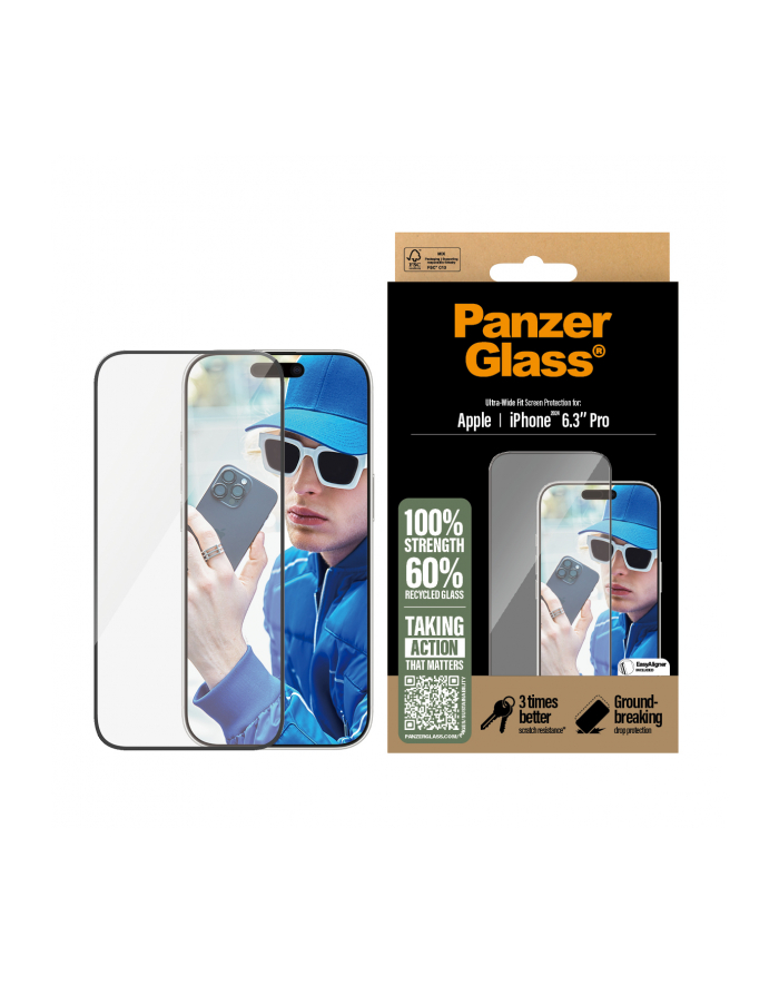 PanzerGlass Screen Pczerwonyector iPhone 16 Pro  | Ultra-Wide Fit główny