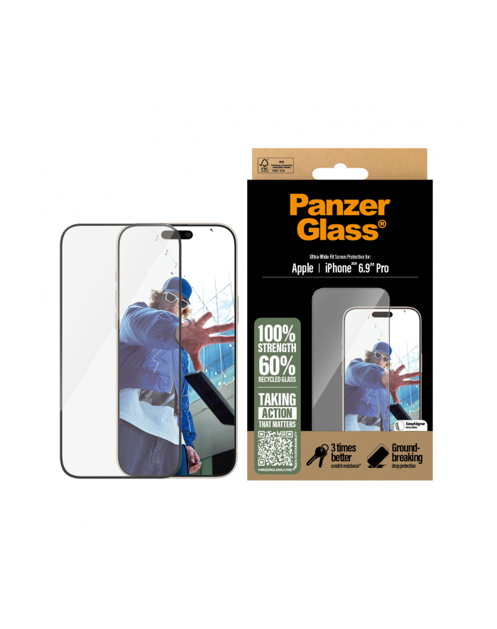 PanzerGlass Screen Pczerwonyector iPhone 16 Pro Max | Ultra-Wide Fit główny