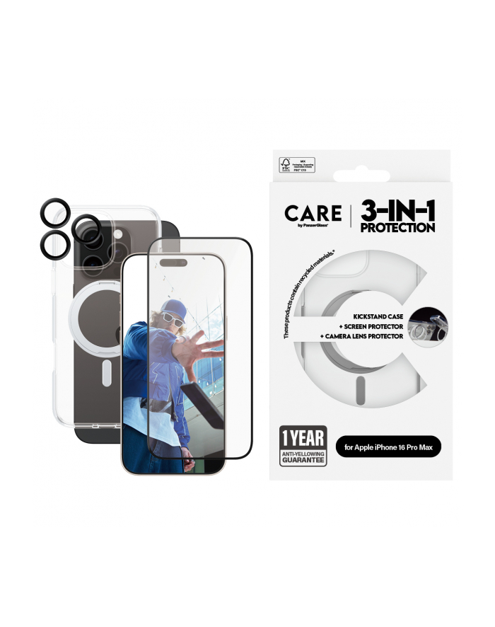 CARE by PanzerGlass Feature 3-in-1 Ceramic Bundle iPhone 16 Pro Max główny