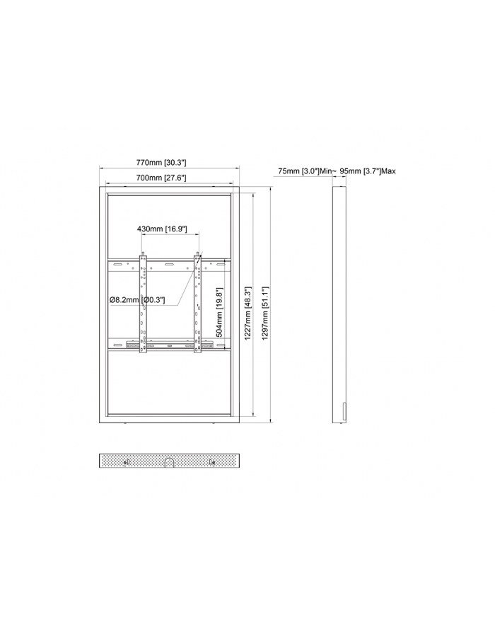 Multibrackets M Pro Series - Enclosure - Low Profile - For Digital Signage Lcd Panel - Medium - Black (7350105211188) główny