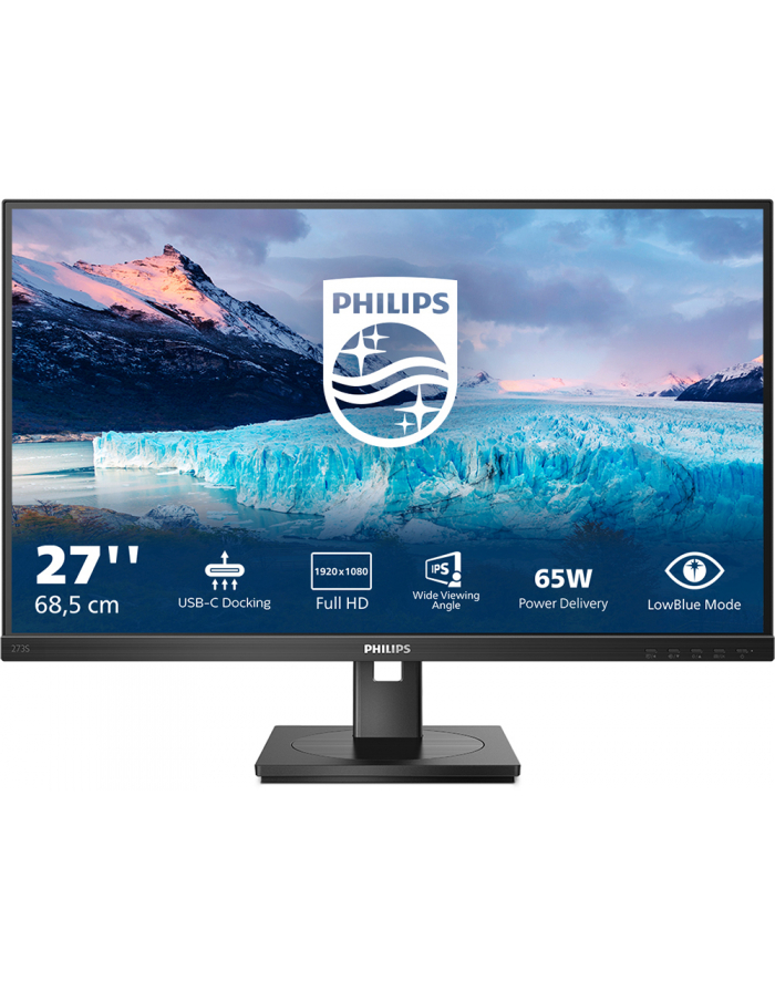 philips Monitor 273S1 27 cali IPS HDMI DP USB-C Pivot główny