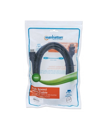 Manhattan Kabel monitorowy HDMI/HDMI 5m ekranowany czarny z kanałem Ethernet nr 1