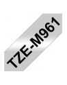 Taśma Brother 36mm BLACK ON SILVER (MAT) TAPE/METALIC - nr 25