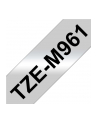 Taśma Brother 36mm BLACK ON SILVER (MAT) TAPE/METALIC - nr 28