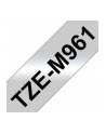 Taśma Brother 36mm BLACK ON SILVER (MAT) TAPE/METALIC - nr 31