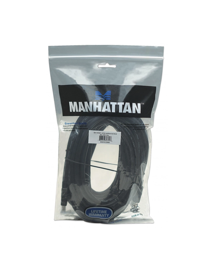 Manhattan Kabel monitorowy HDMI/HDMI 1.4 Ethernet 10m czarny niklowane złącza główny