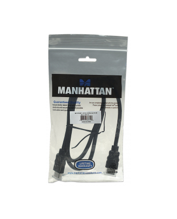 Manhattan Kabel monitorowy HDMI/HDMI 1.4 Ethernet 1m czarny niklowane złącza