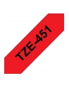 Taśma Brother 24mm BLACK ON RED - nr 27