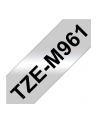 Taśma Brother 36mm BLACK ON SILVER (MAT) TAPE/METALIC - nr 26