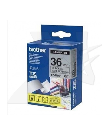 Taśma Brother 36mm BLACK ON SILVER (MAT) TAPE/METALIC nr 2