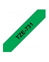 Taśma Brother 12mm BLACK ON GREEN - nr 20