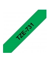 Taśma Brother 12mm BLACK ON GREEN - nr 43