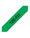 Taśma Brother 12mm BLACK ON GREEN - nr 44