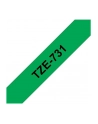 Taśma Brother 12mm BLACK ON GREEN - nr 48