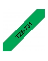 Taśma Brother 12mm BLACK ON GREEN - nr 67