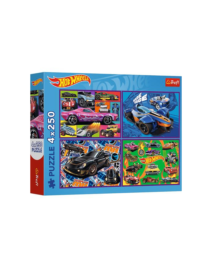trefl PUZZLE 4x250 Wyścigowe auta/Mattel HotWheels 13312 główny