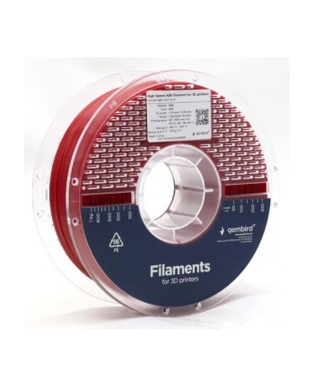 GEMBIRD Filament ABS High Speed czerwony 1 75 mm 1 kg