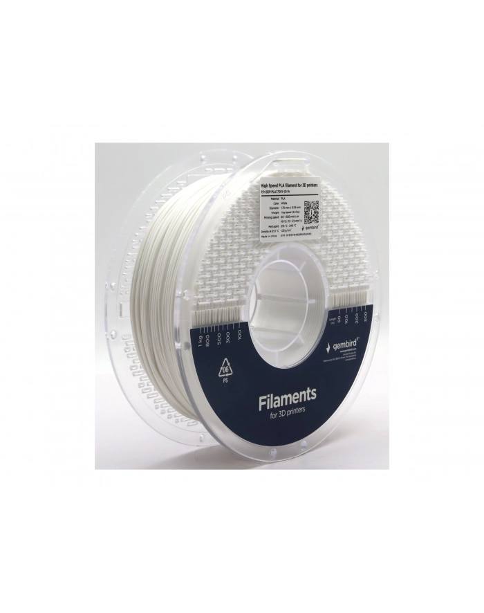GEMBIRD Filament PLA High Speed biały 1 75 mm 1kg główny