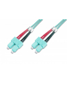 digitus Patch cord światłowodowy FO SC-SC MM 50/125 OM3 duplex LSOH 1m, turkusowy - nr 1