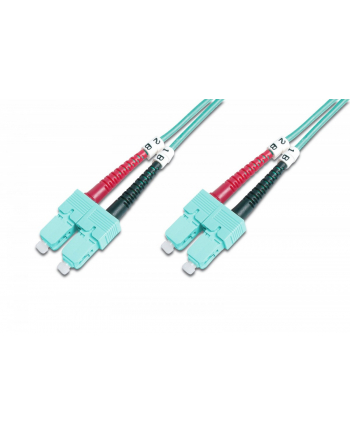 digitus Patch cord światłowodowy FO SC-SC MM 50/125 OM3 duplex LSOH 1m, turkusowy