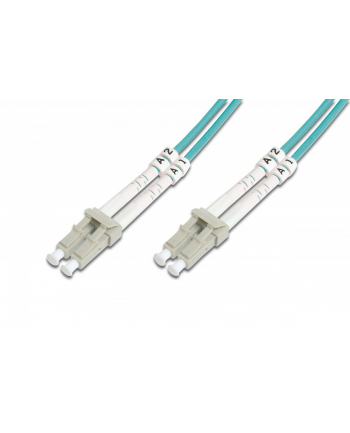 digitus Patch cord światłowodowy FO LC-LC MM 50/125 OM3 duplex LSOH 15m Turkusowy