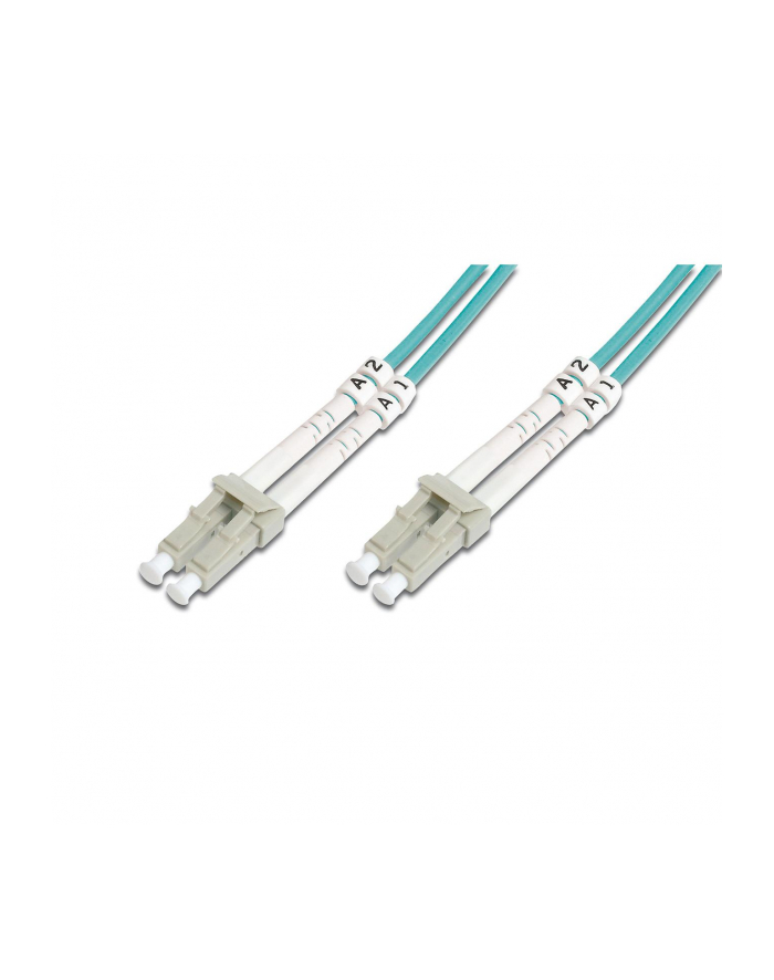 digitus Patch cord światłowodowy FO LC-LC MM 50/125 OM3 duplex LSOH 15m Turkusowy główny